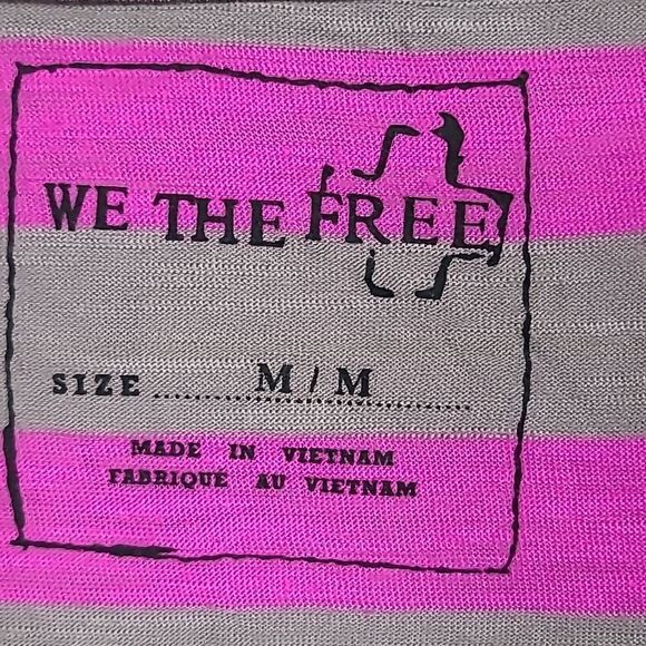 Free People Super Soft Crop Top Pewter Purple Striped Pleated T-Shirt Casual Tee - Picture 5 of 10